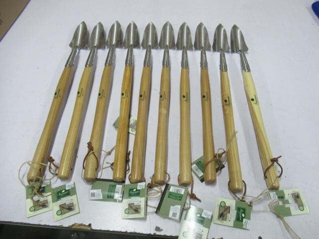 Stainless steel medium long wooden transplanter